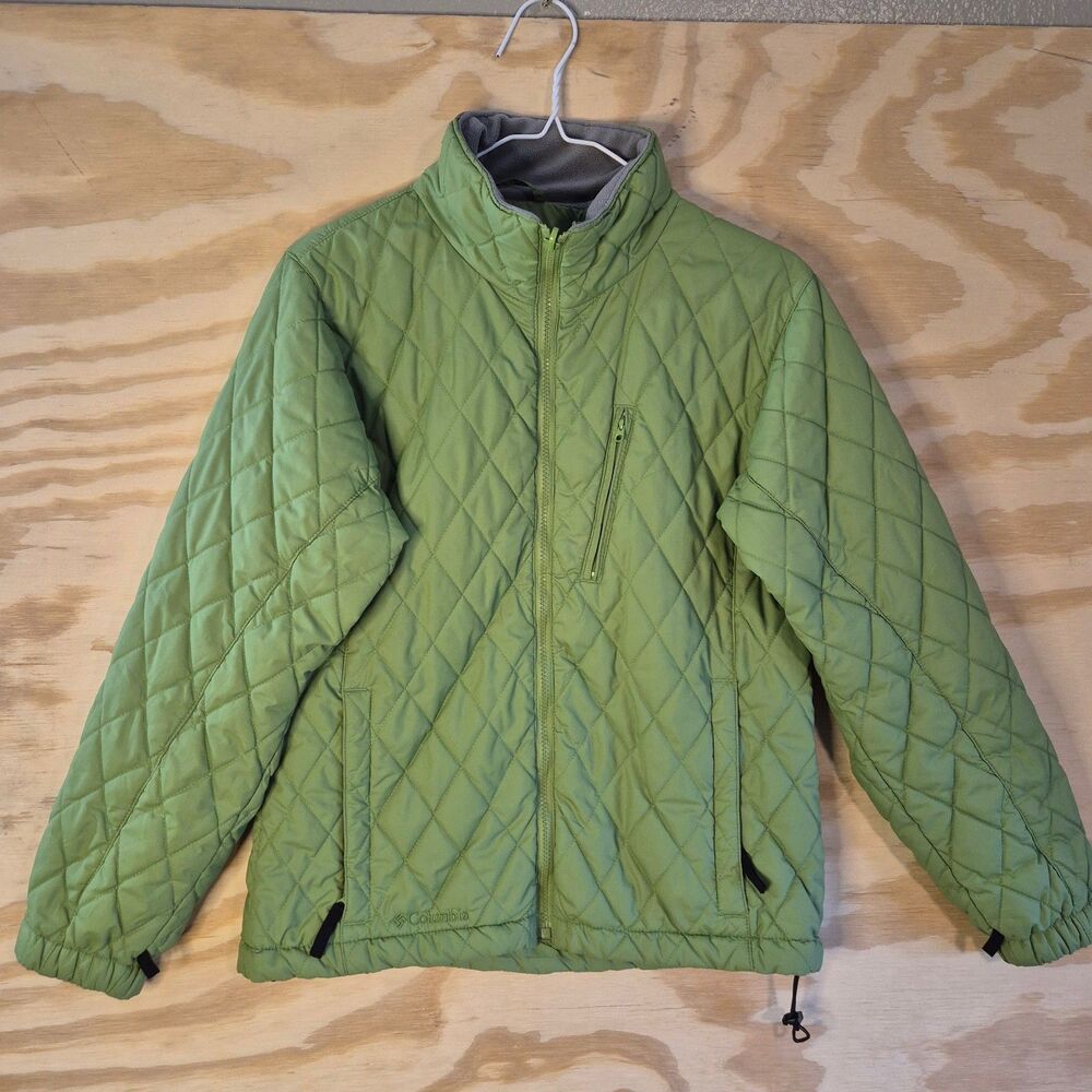 Columbia Womens M Green Quilted Insulated Jacket Interchange Full Zip Outdoor